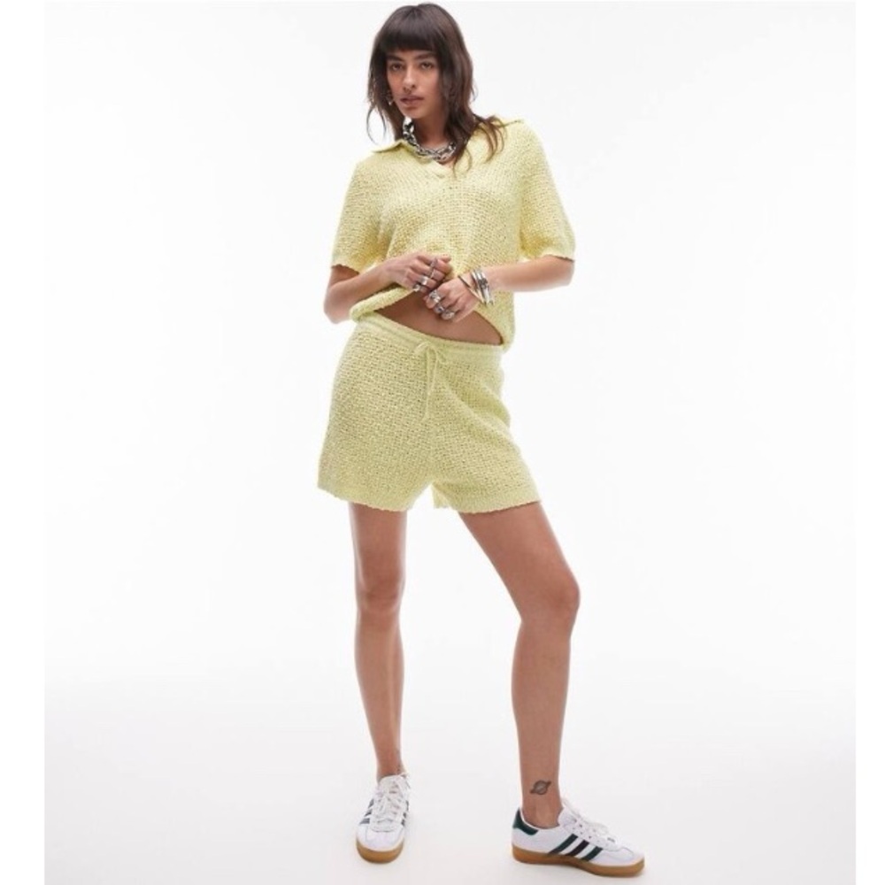 TOPSHOP Stitchy Shorts in Lime, NWT - Picture 2 of 7